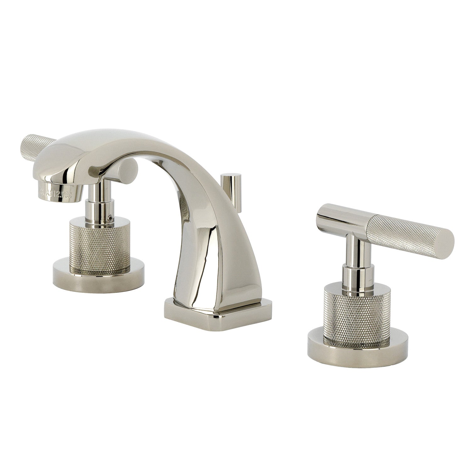 Kingston Sona KS4946KNL - Convergent Two-Handle 3-Hole Deck Mount Widespread Bathroom Faucet with Knurled Handle and Brass Pop-Up, Polished Nickel — image 1